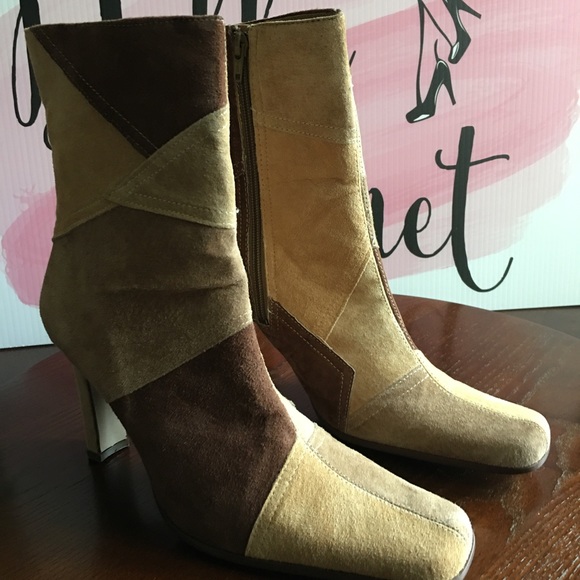 Shoes - Multi-Patch Suede Ankle Boots 👢